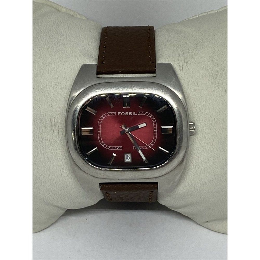 Fossil JR8554 Men's Brown Leather Pink Analog Dial